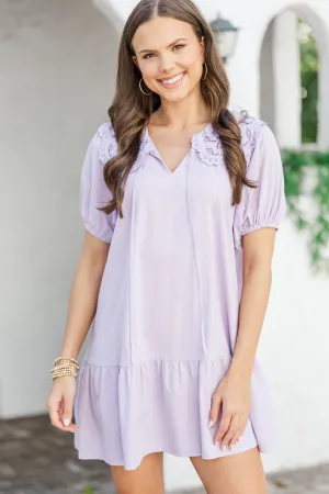 Call On You Lavender Collared Dress