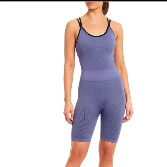 Calvin Klein Performance thick rib scoop neck sleeveless strappy unitard, M, NWT