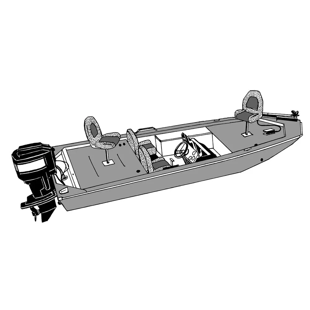 Carver Performance Poly-Guard Styled-to-Fit Boat Cover f/18.5 Jon Style Bass Boats - Shadow Grass