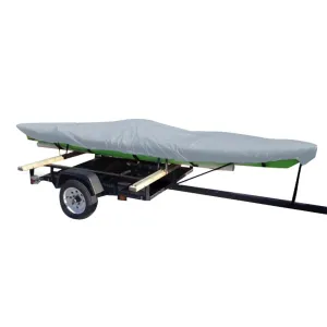 Carver Poly-Flex II Styled-to-Fit Cover f/13.5 Fishing Kayaks Trailerable- Grey