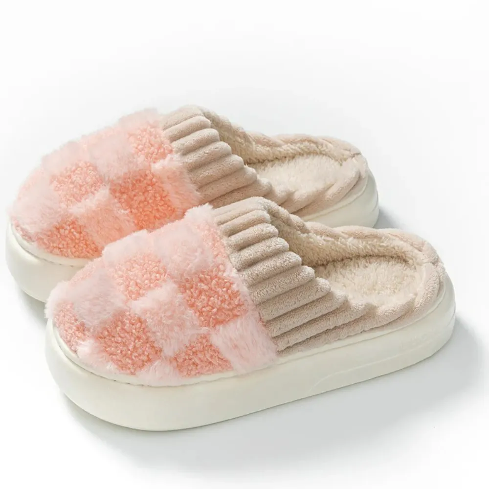 Checkered Patterned Push Slippers