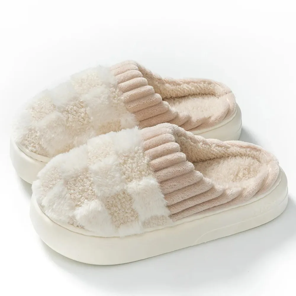 Checkered Patterned Push Slippers
