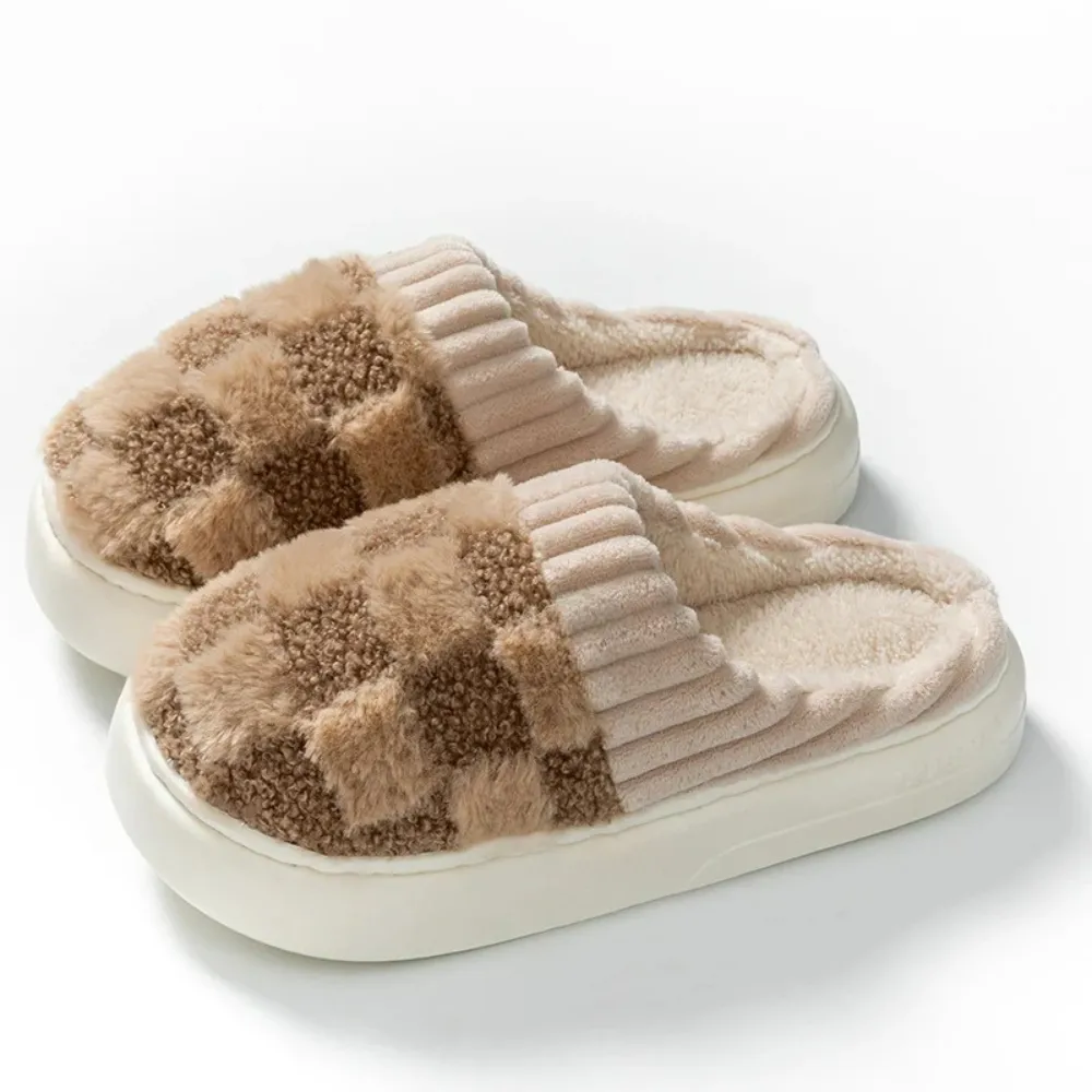 Checkered Patterned Push Slippers