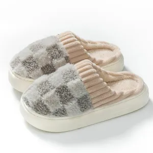 Checkered Patterned Push Slippers