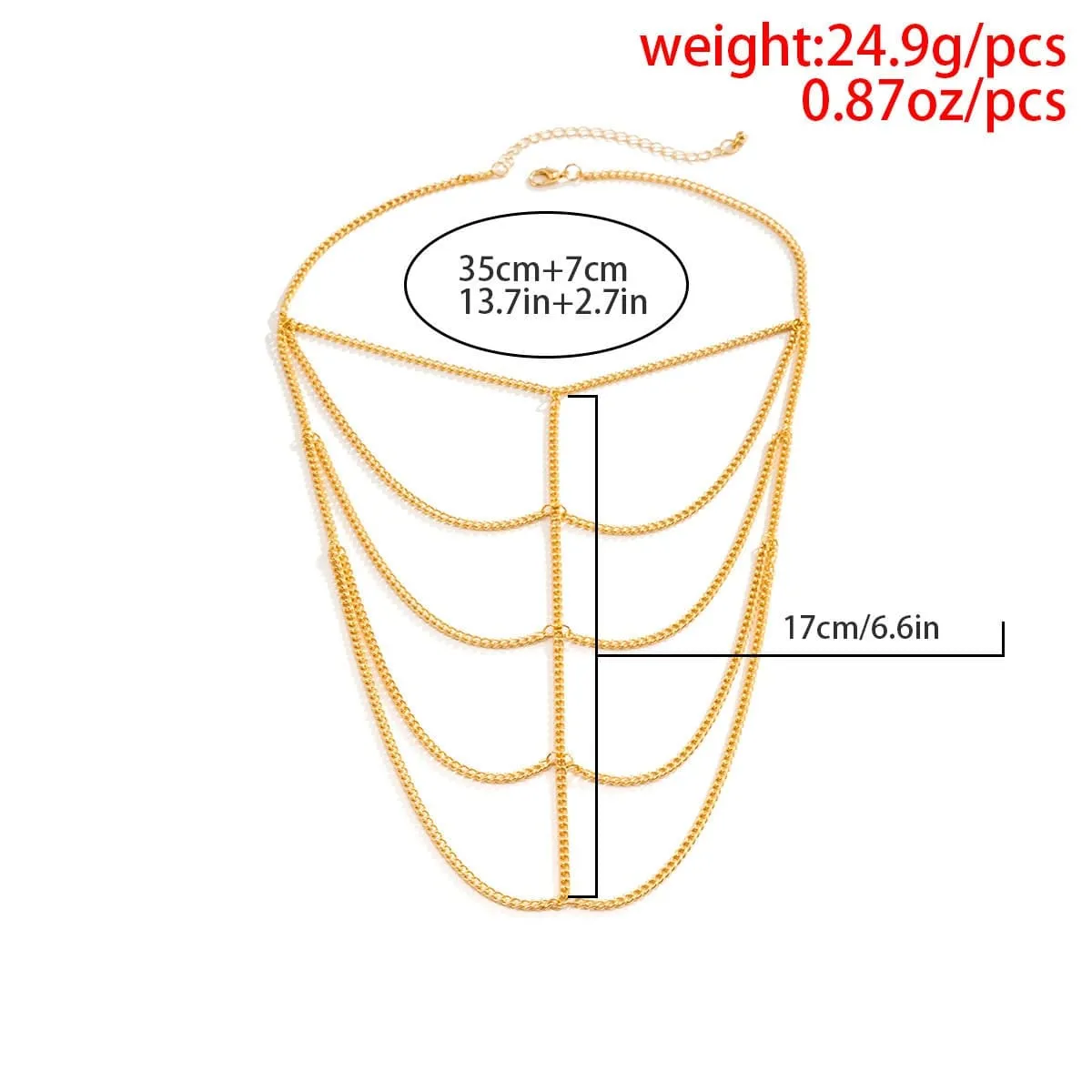 Chic Layered Metallic Upper Arm Chain