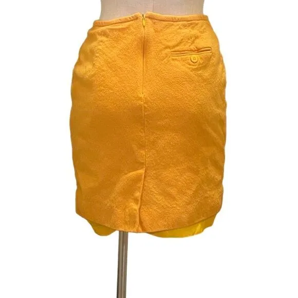 Chic Vintage Yellow 100% Wool Skirt by JAG Clothing