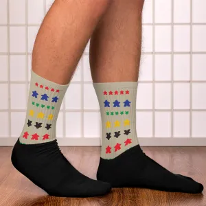 Classic Meeple Colors Board Game Socks