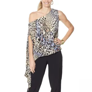 Coldesina Women's Jenny Adjustable Neck Asymmetric Knit Top