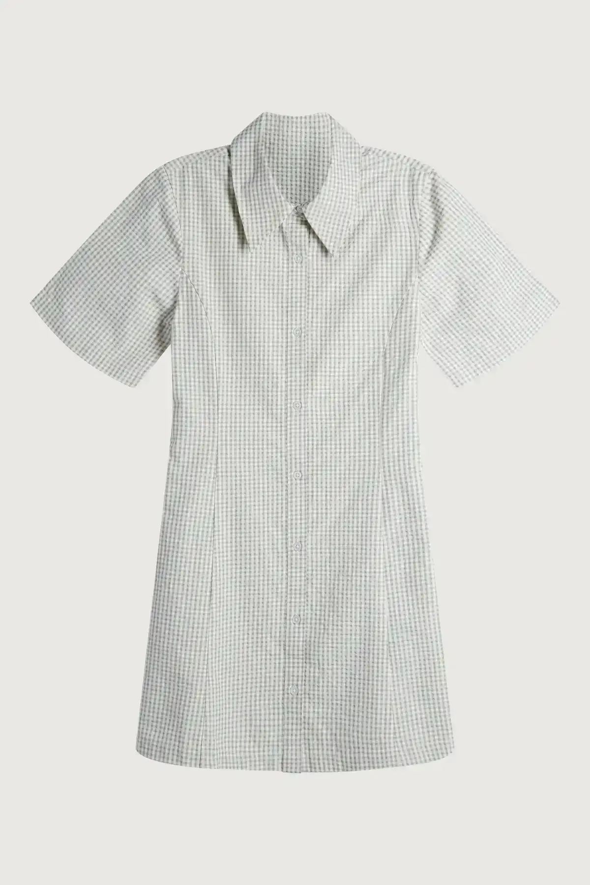 Collared Mini Gingham Dress