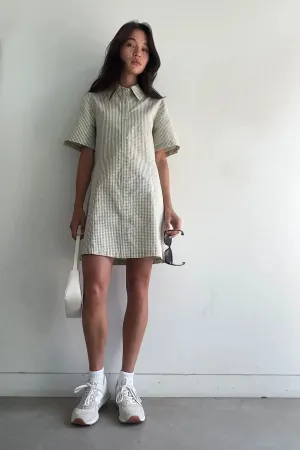 Collared Mini Gingham Dress