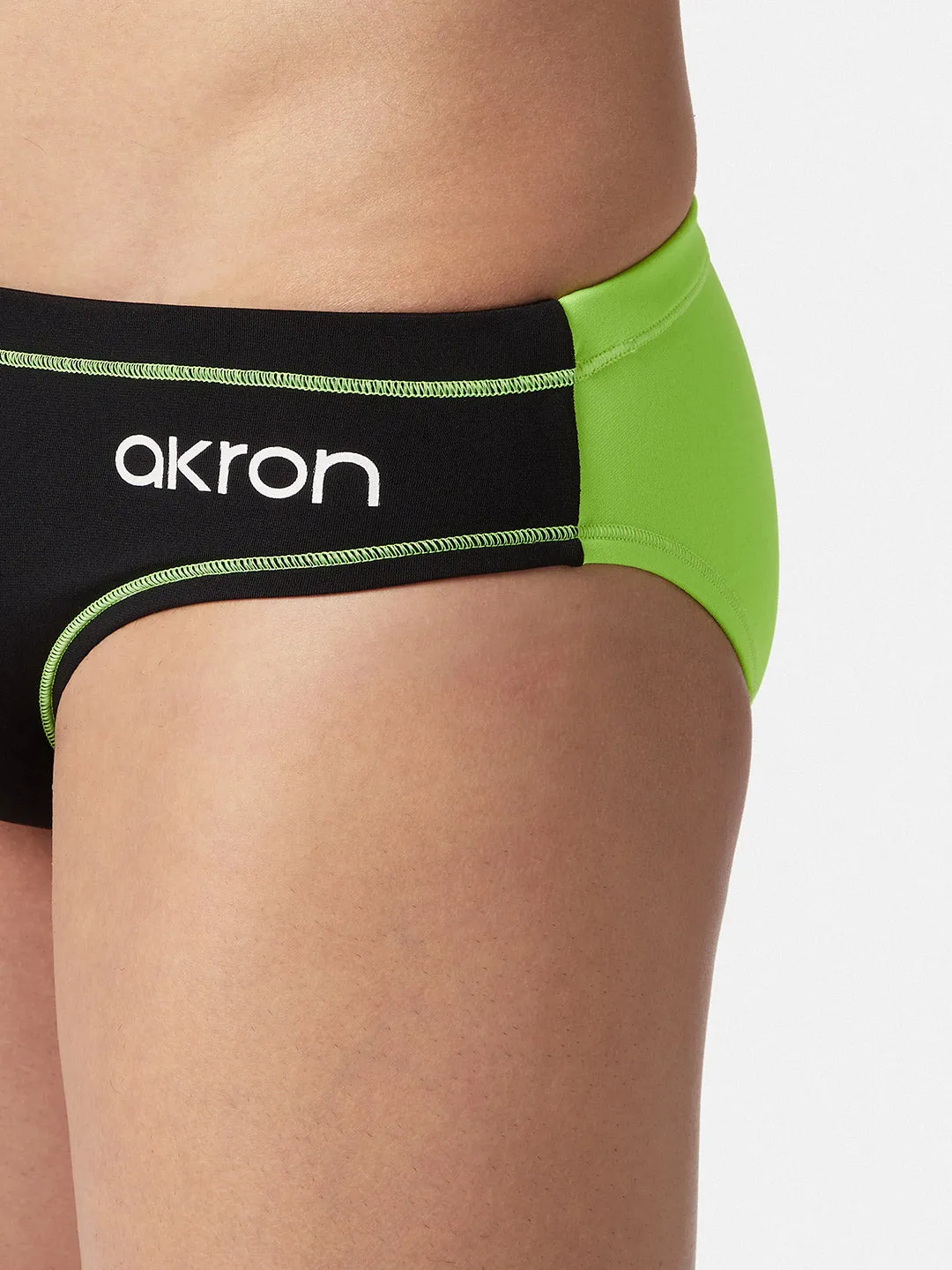 COSTUME AKRON ITALIA UOMO SLIP NUOTO PISCINA BICOLOR NERO GIALLO