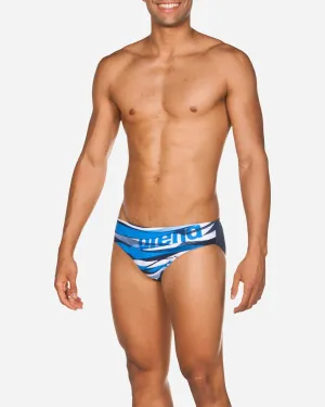 COSTUME ARENA UOMO SLIP NUOTO PISCINA BRIEF BLU AZZURRO BIANCO