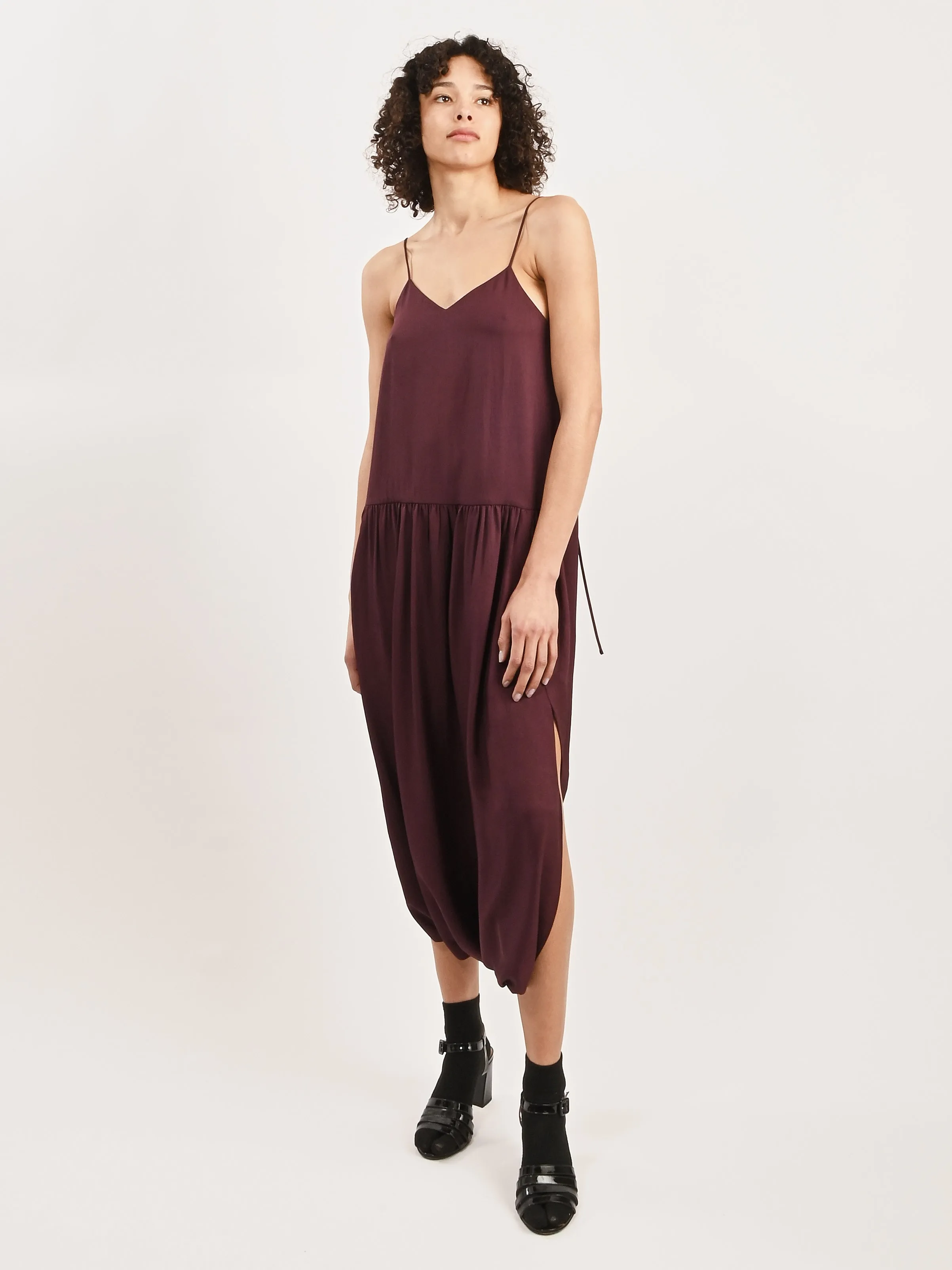 Crimson Spring Acetate Strappy Jalouise Dress