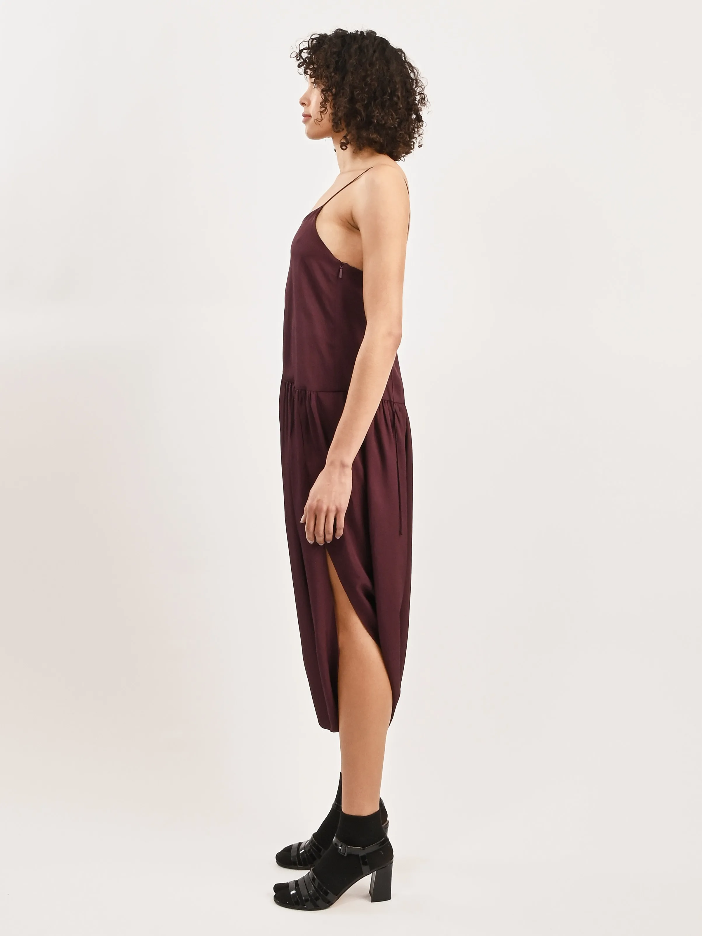 Crimson Spring Acetate Strappy Jalouise Dress
