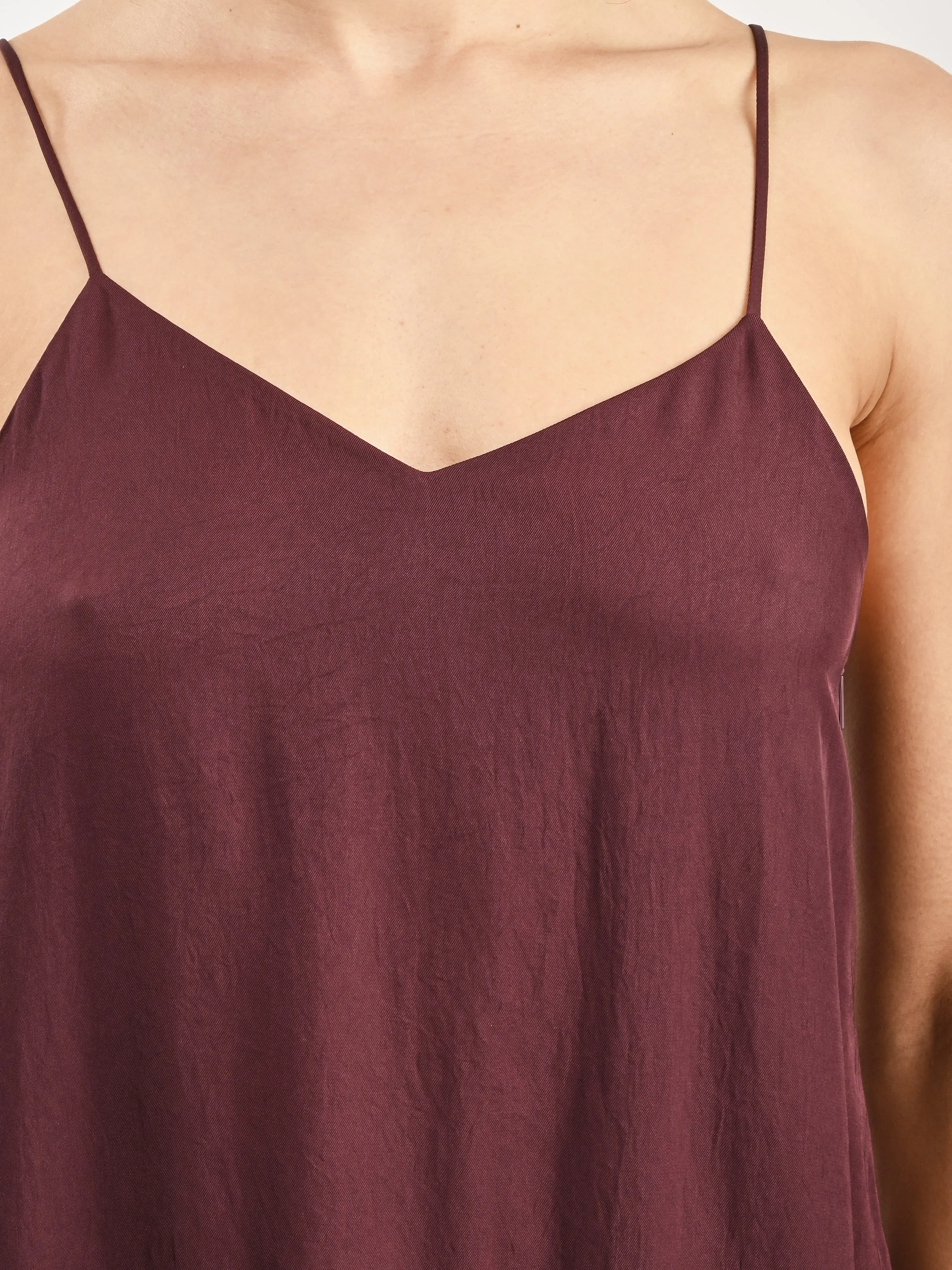 Crimson Spring Acetate Strappy Jalouise Dress