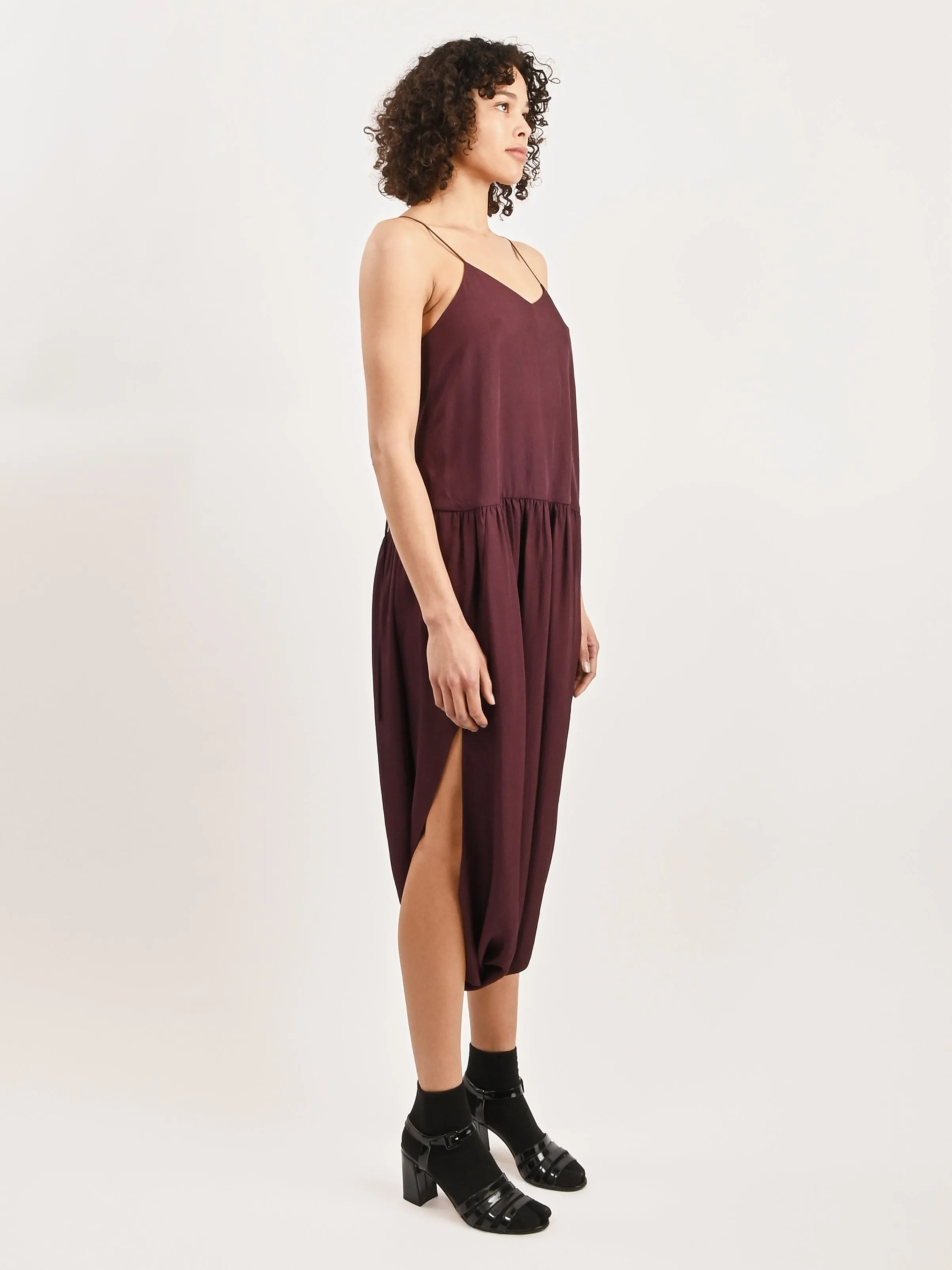 Crimson Spring Acetate Strappy Jalouise Dress