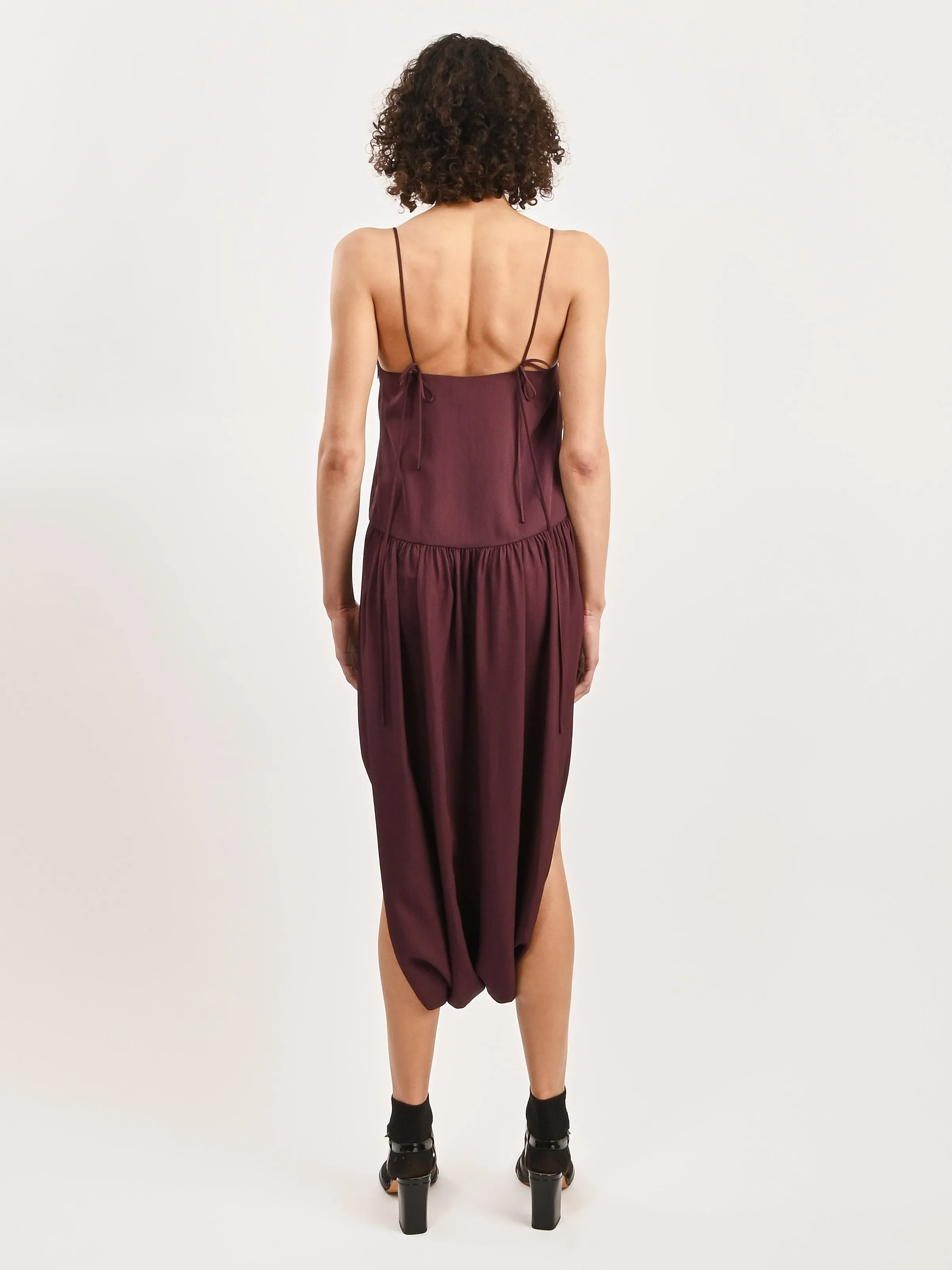 Crimson Spring Acetate Strappy Jalouise Dress
