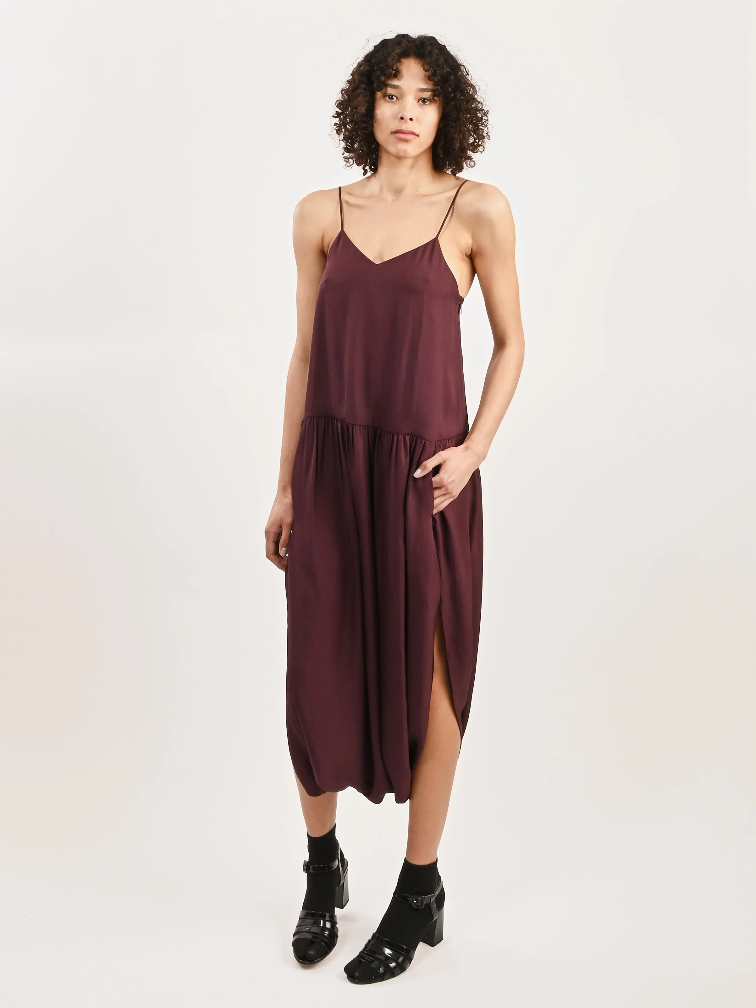 Crimson Spring Acetate Strappy Jalouise Dress