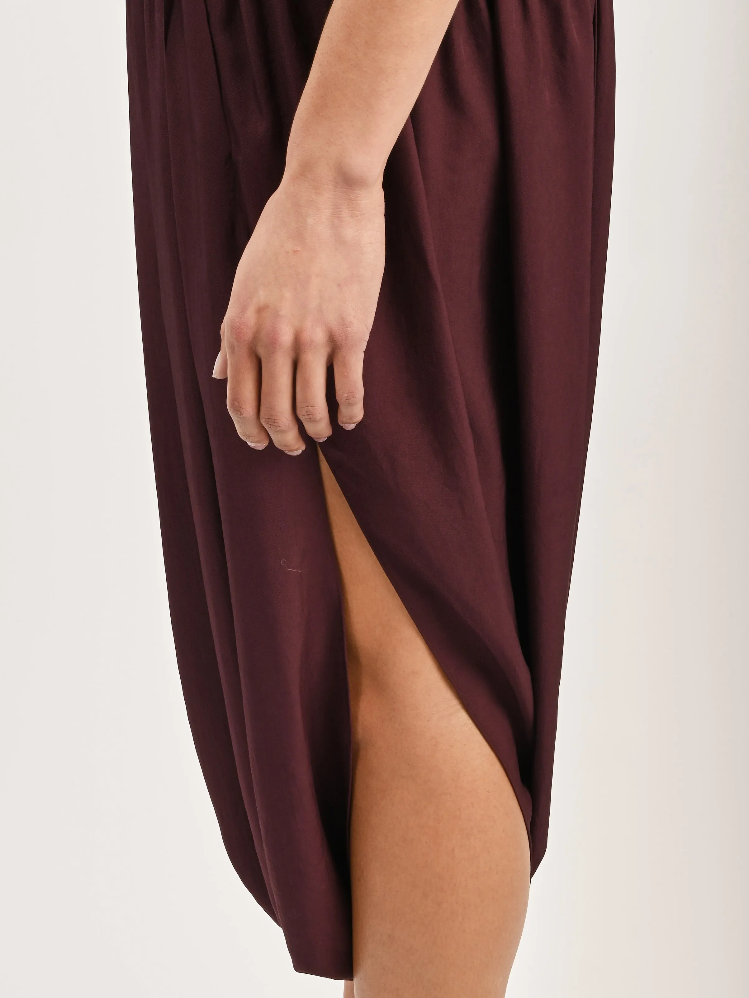Crimson Spring Acetate Strappy Jalouise Dress