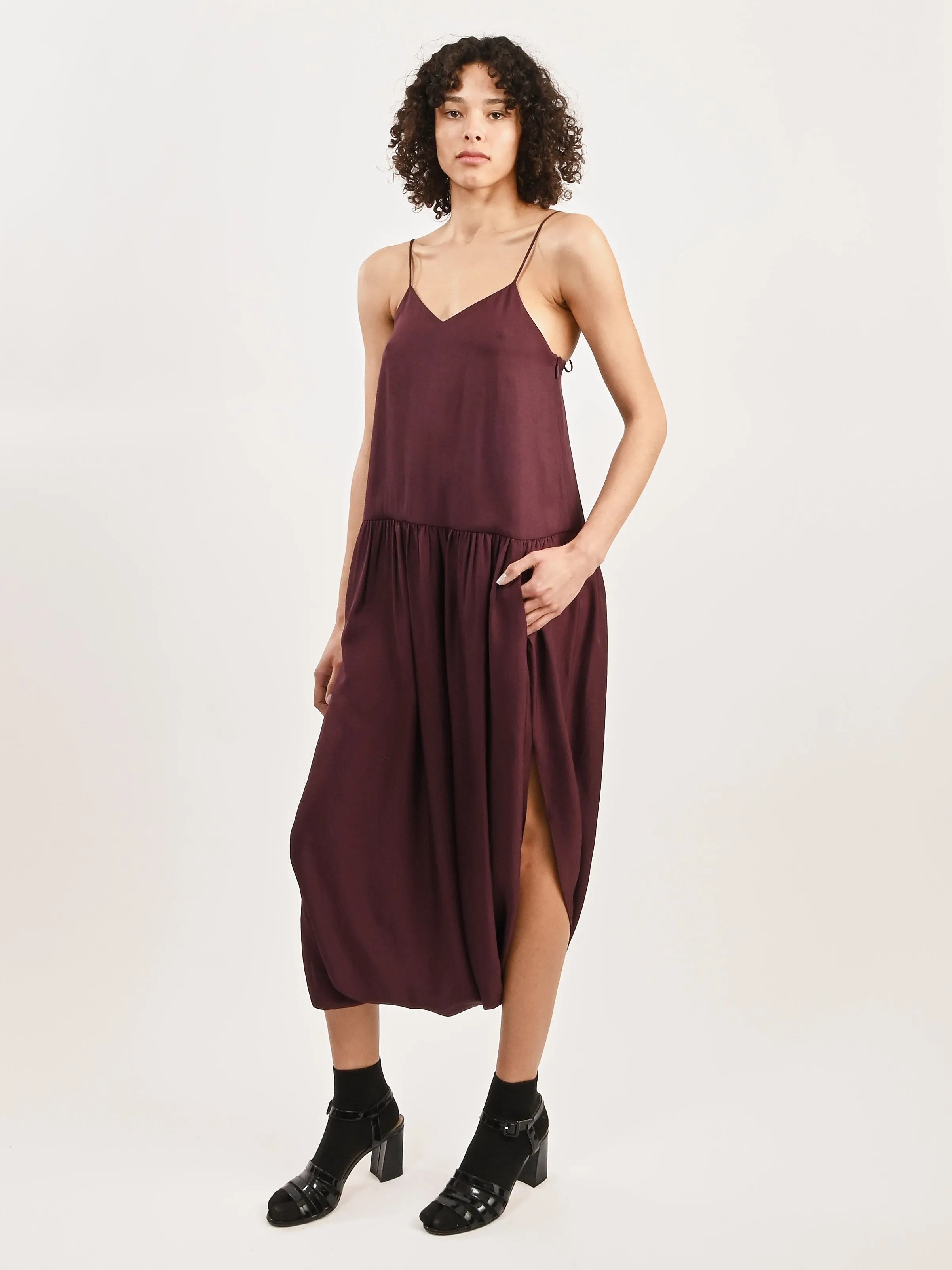 Crimson Spring Acetate Strappy Jalouise Dress