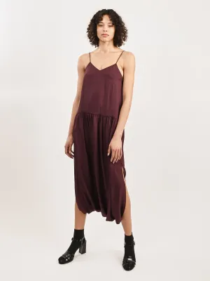 Crimson Spring Acetate Strappy Jalouise Dress