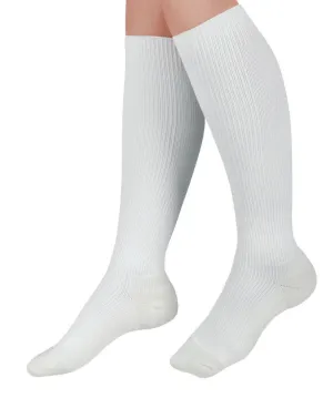 CURAD Knee-High Compression Hosiery with 15-20 mmHg, White, Size C, Regular