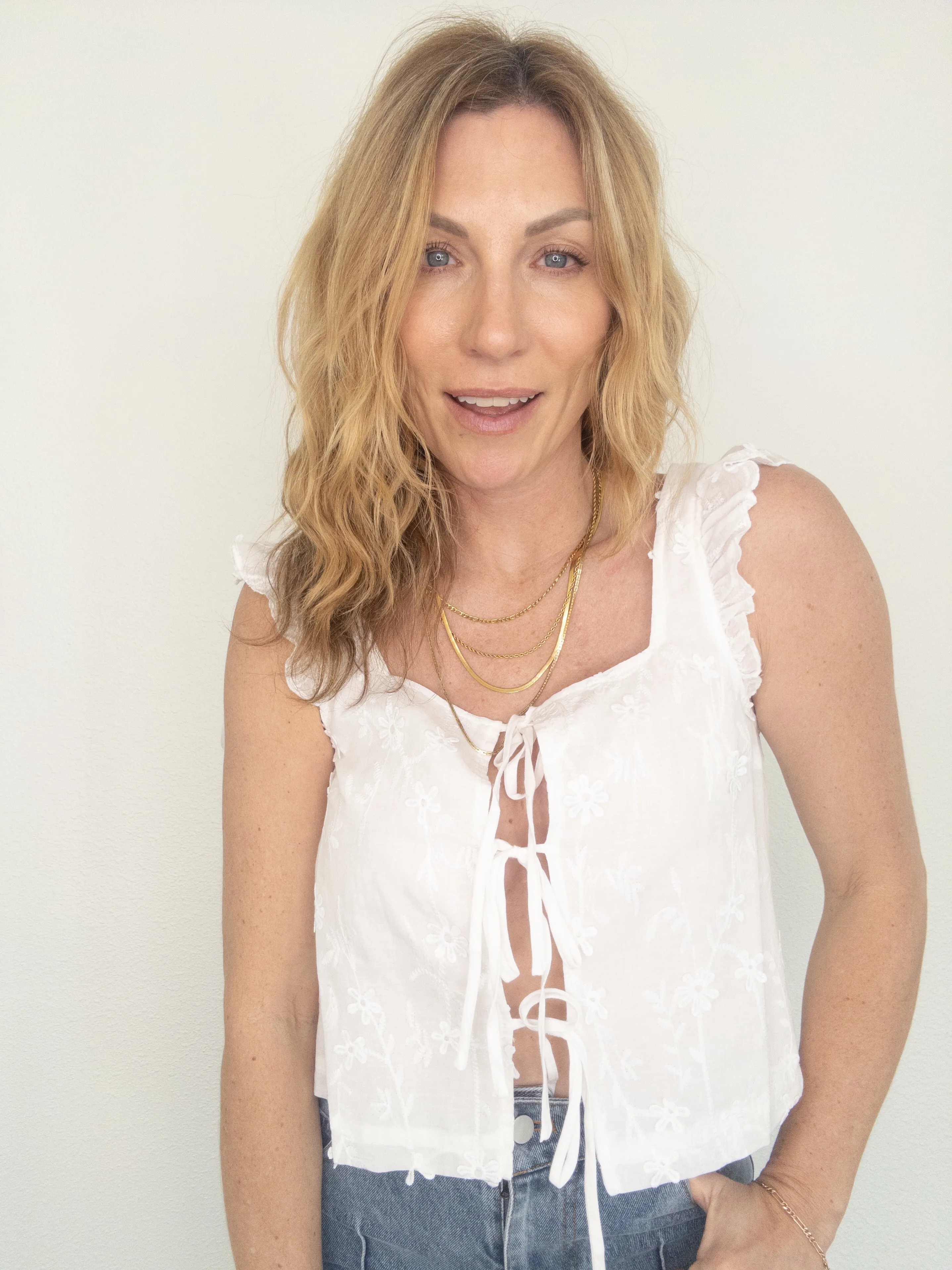 Daisy Mae Tie Front Top