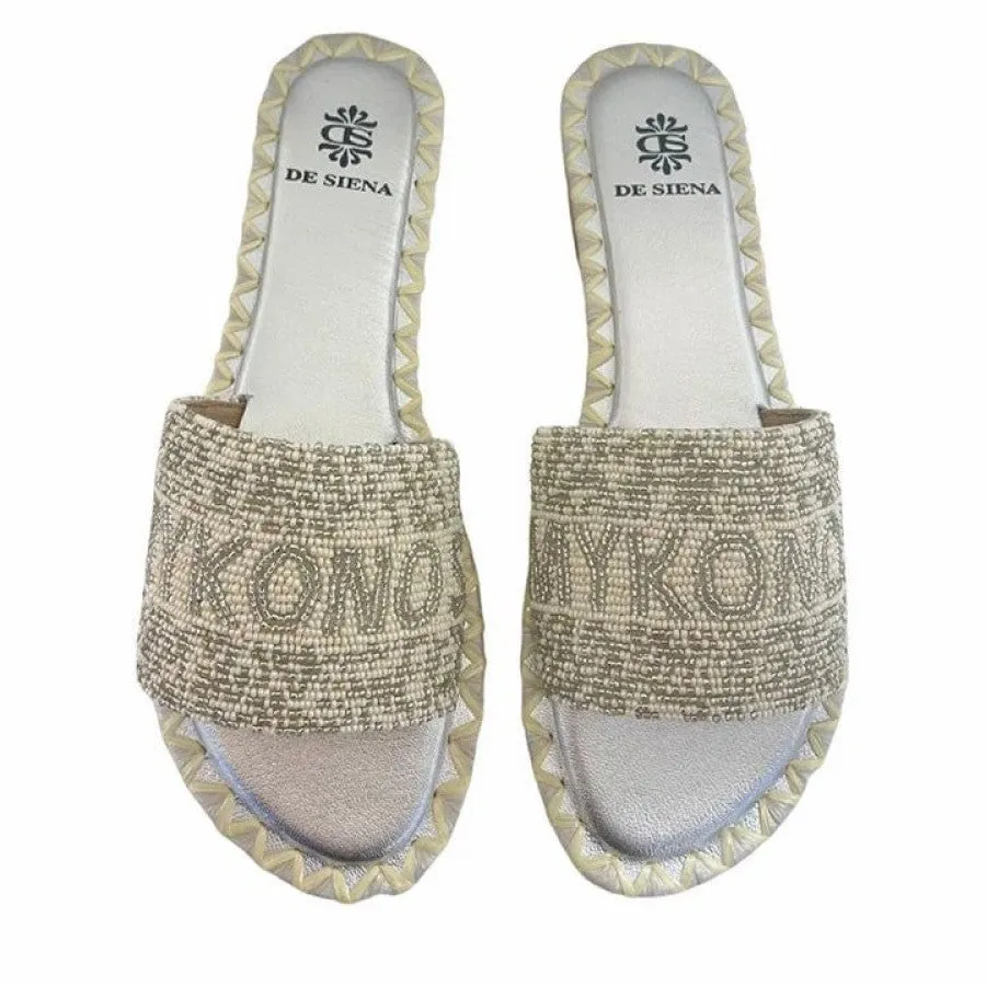 DE SIENA Mykonos slip-in sandal med perler