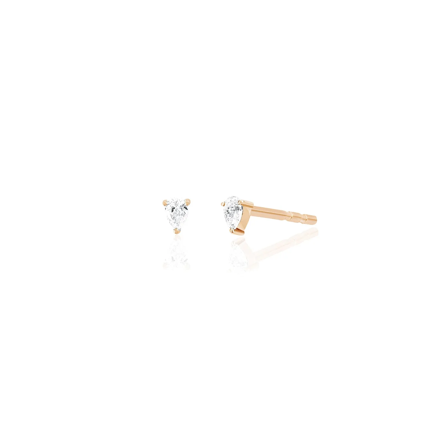 Diamond Mini Pear Stud Earring