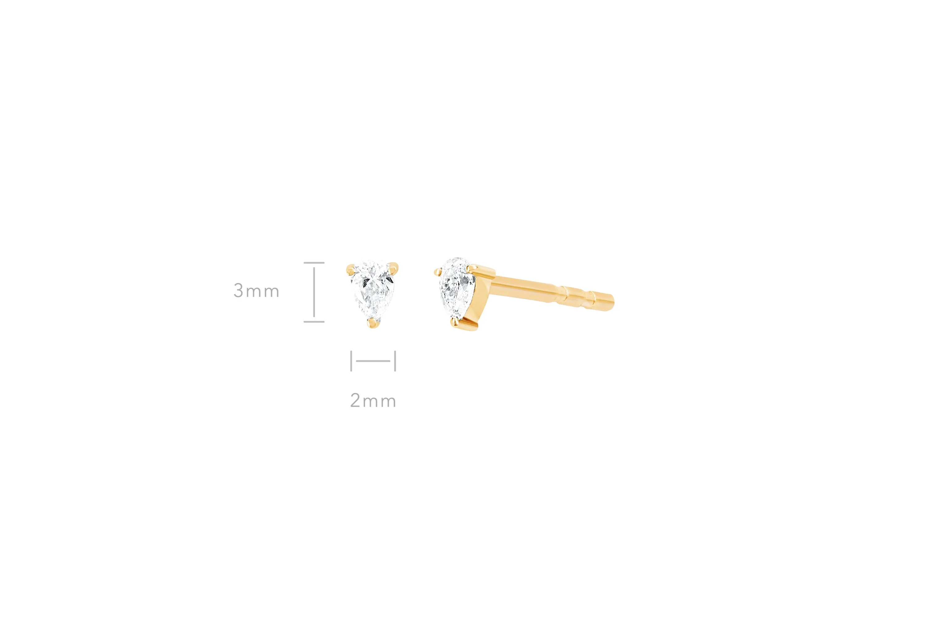 Diamond Mini Pear Stud Earring