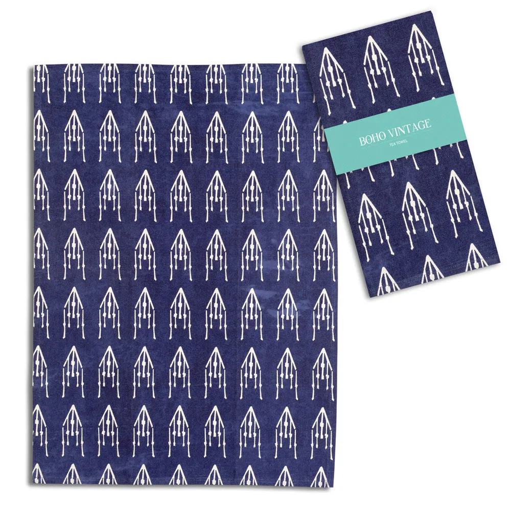 Dish Towel Boho Blue Tea Towel