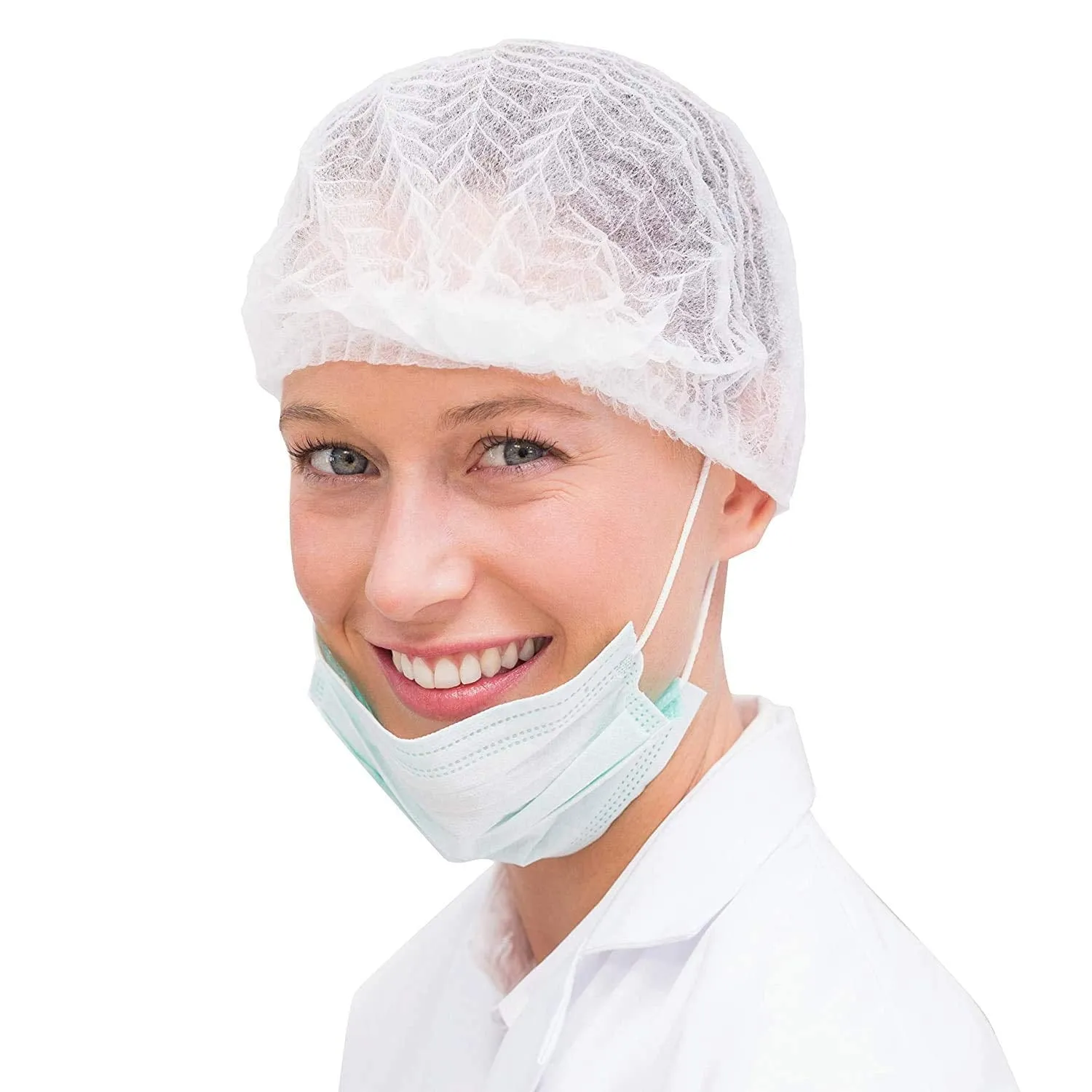Disposable 100 Pieces Non-woven Hair Net Bouffant