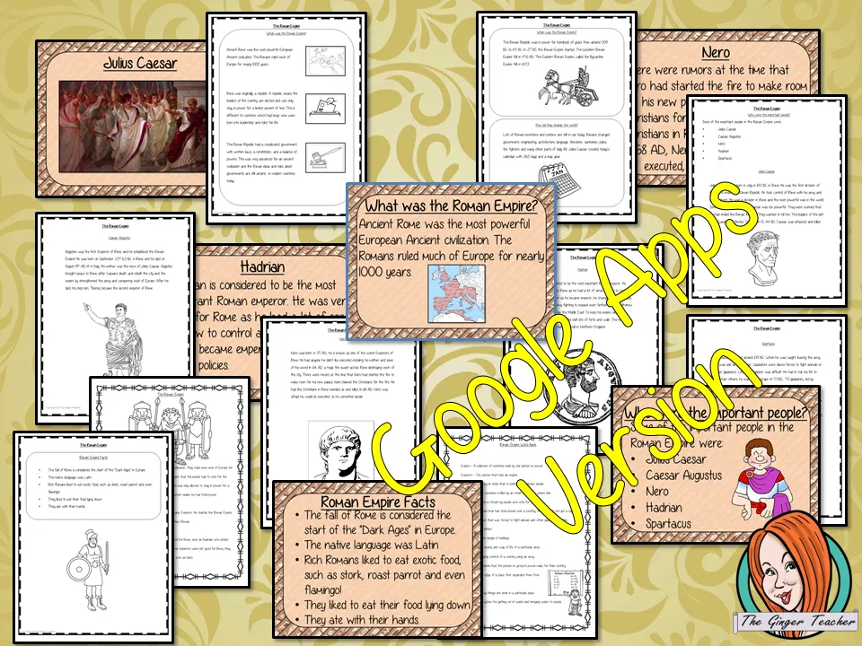 Distance Learning Ancient Roman Empire Google Slides Lesson
