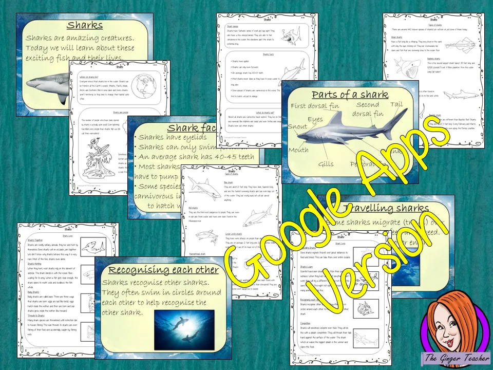 Distance Learning Sharks Google Slides Lesson