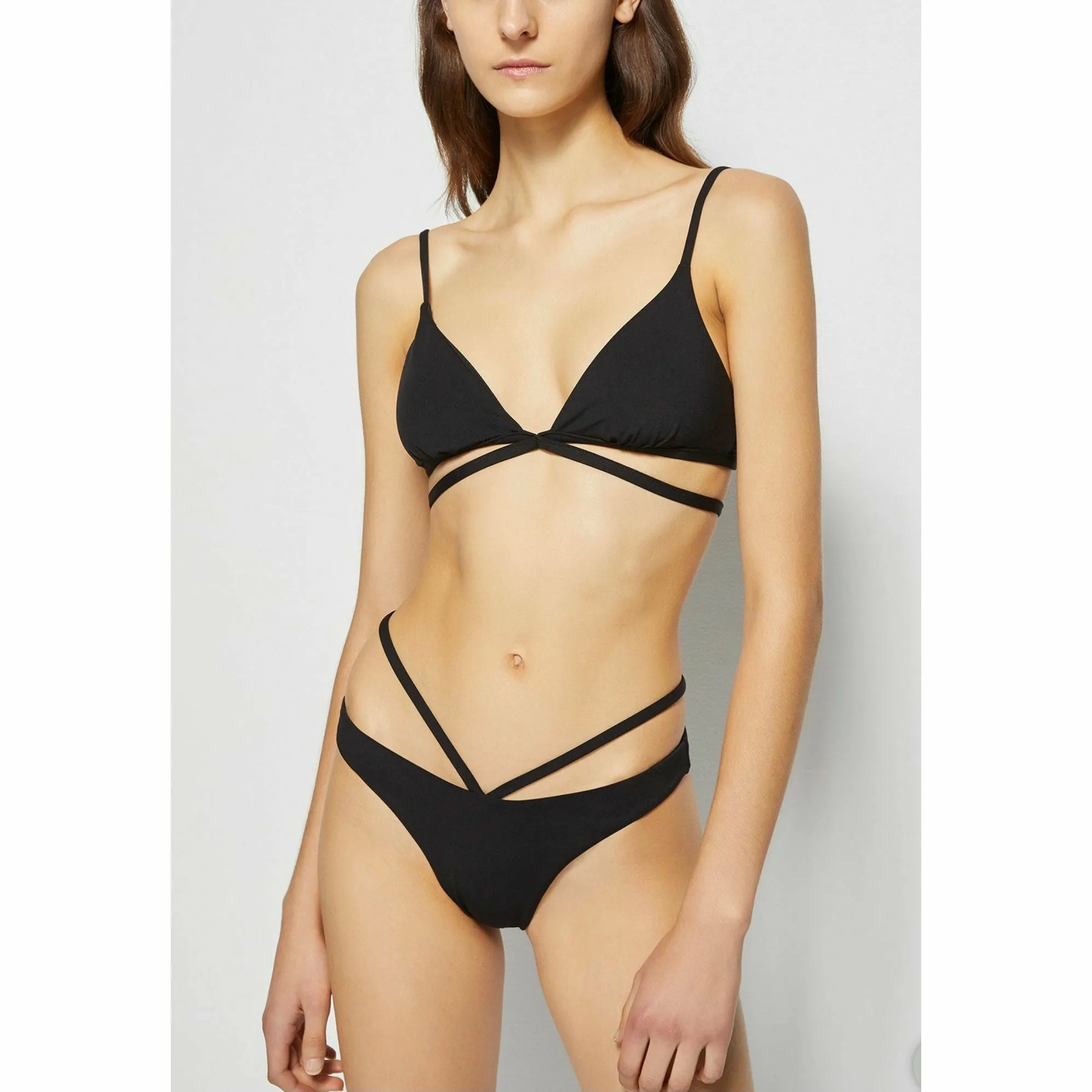 EMMALYN SOLID STRAPY BIKINI BOTTOM