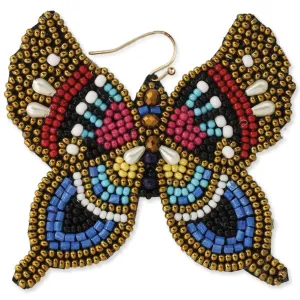 Estate Sale Chic Bead Butterfly Earrings