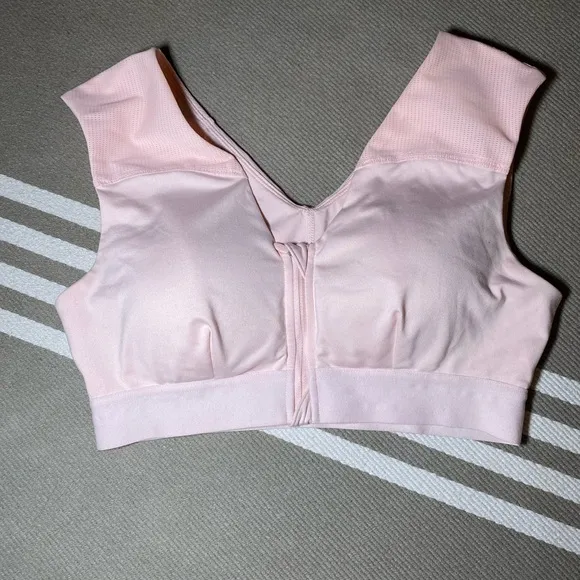 EUC Worn Once Tommie Copper Posture Correcting Front Zip Bra Ballet Pink