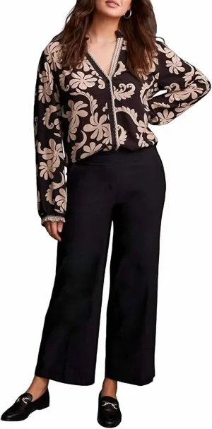 Flatten It Pull-On Palazzo Ankle Pants In Black
