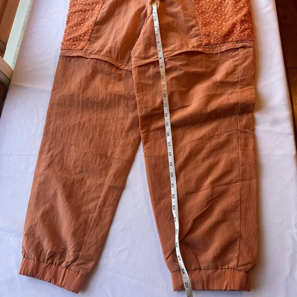 Free People Chaparral Convertible Hike Convertible Overalls Orange Lace NEW