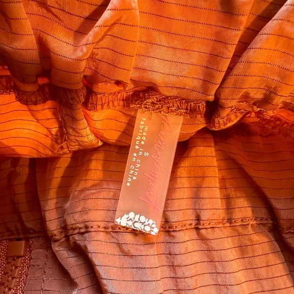 Free People Chaparral Convertible Hike Convertible Overalls Orange Lace NEW
