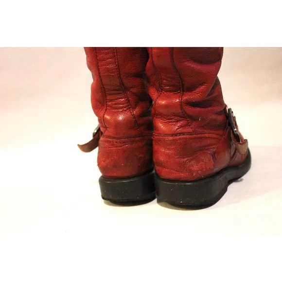 Frye ‘Veronica Slouch’ Tall Red Moto Inspired Boot