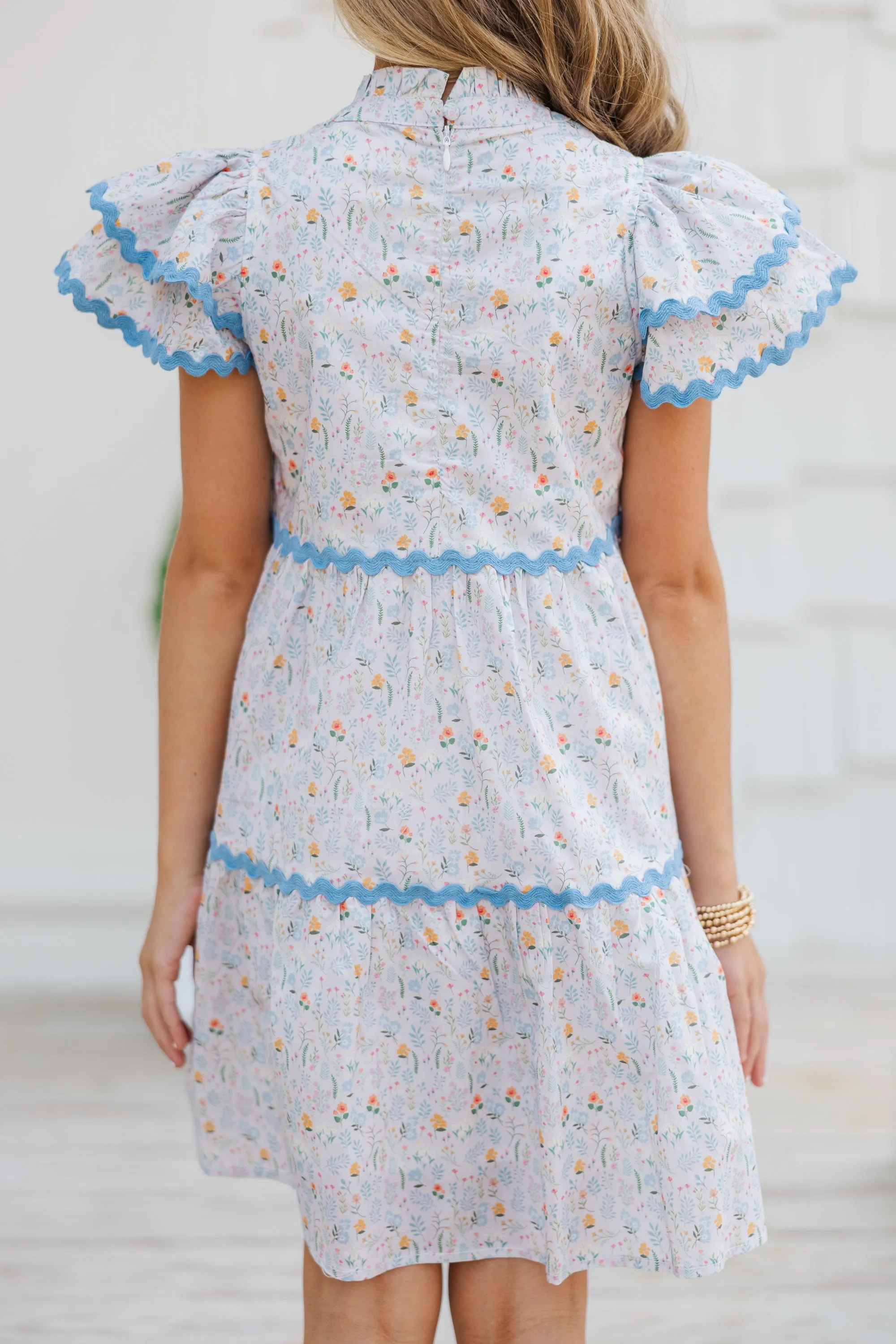 Girls: Come For It Blush Pink Ditsy Floral Babydoll Dress