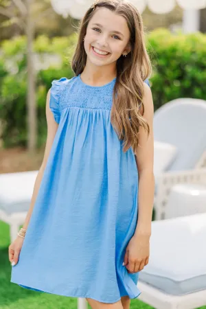 Girls: Longing For Love Blue Ruffled Dress