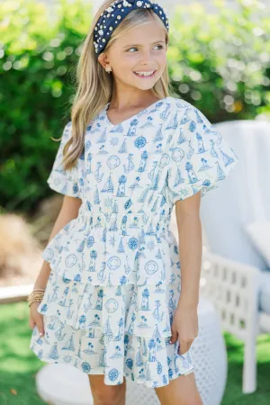 Girls: The Anna Katherine Navy Nautical Toile Dress