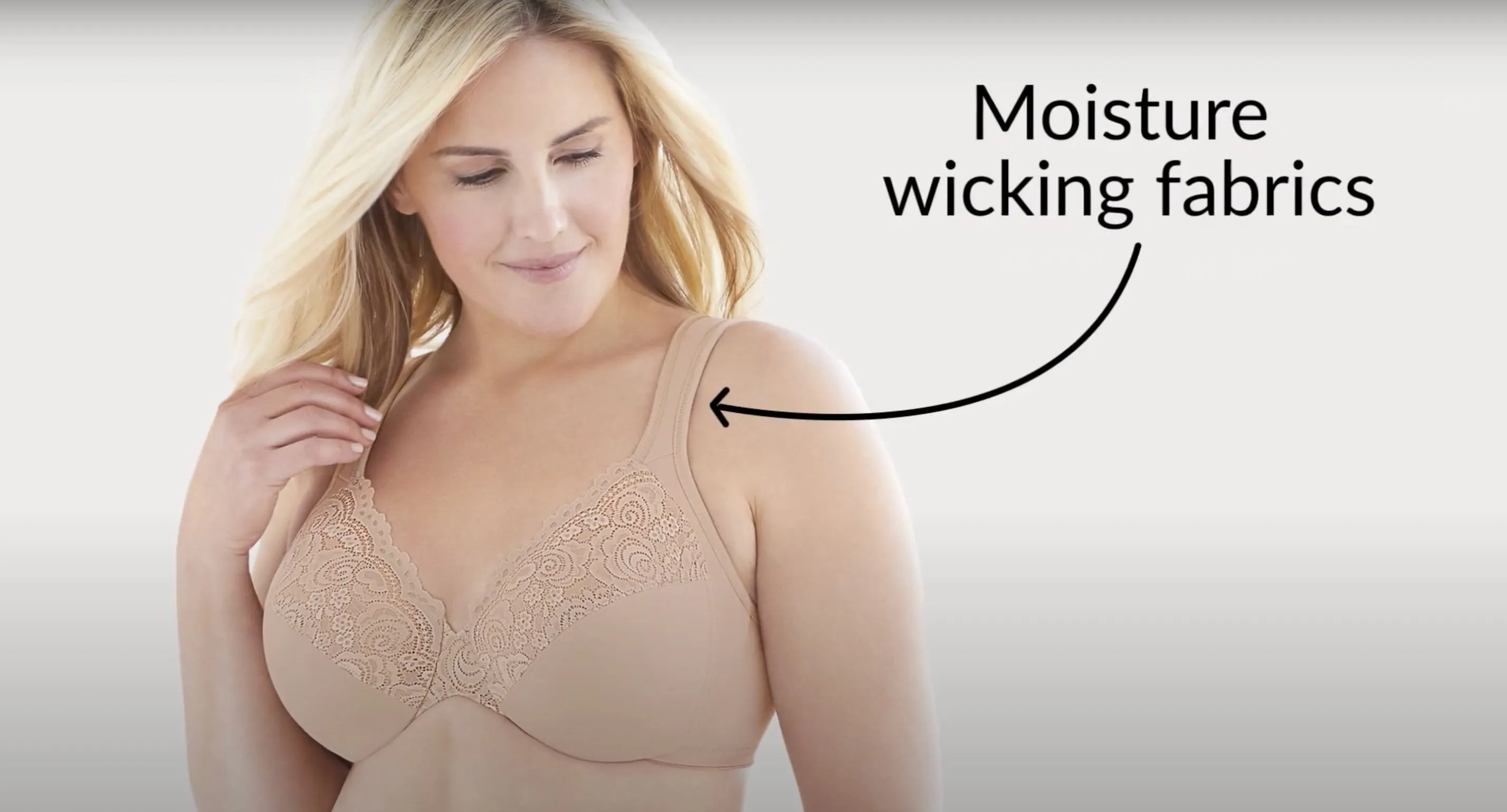 Glamorise Low Cut WonderWire Lace Bra  - Cappuccino
