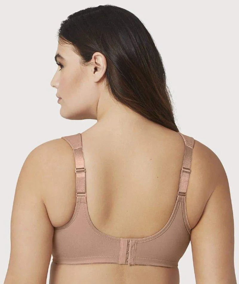 Glamorise Low Cut WonderWire Lace Bra  - Cappuccino