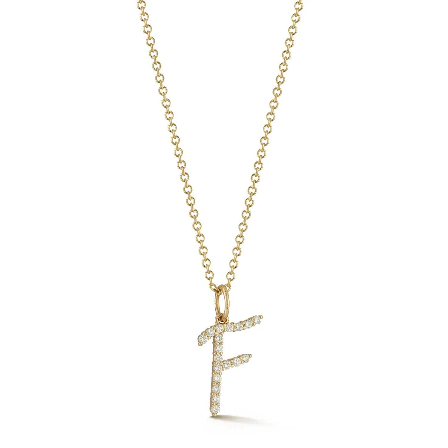 Gold Every Length Script Initial Chain Necklace