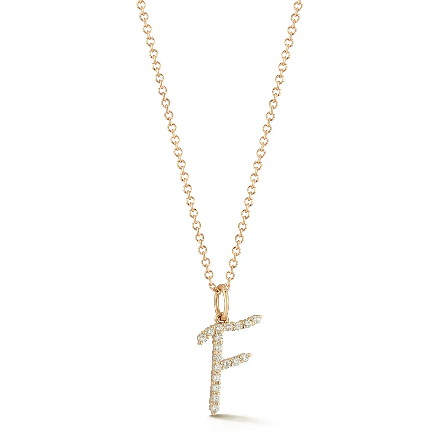 Gold Every Length Script Initial Chain Necklace