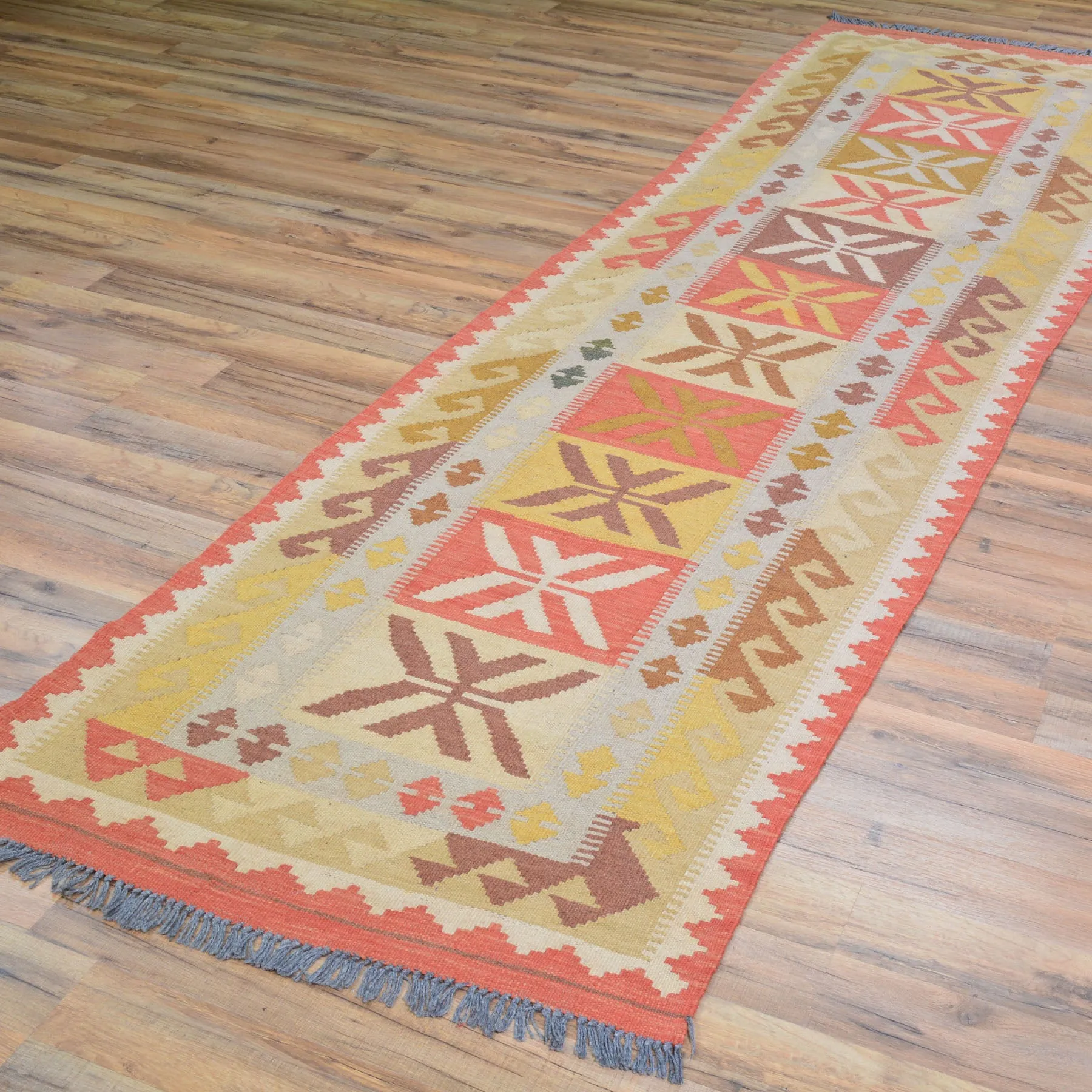 Hand-Woven Flatweave Handmade Kilim Wool Rug (Size 2.8 X 10.0) Cwral-8370