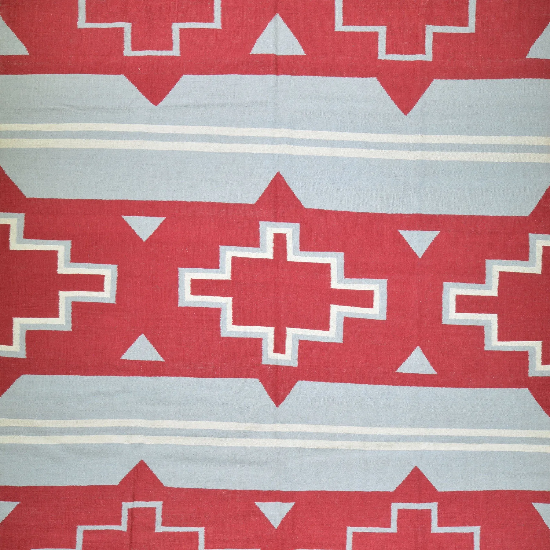Hand-Woven Reversible Southwestern Design Handmade Wool Kilim (Size 8.7 X 10.0) Cwral-10308